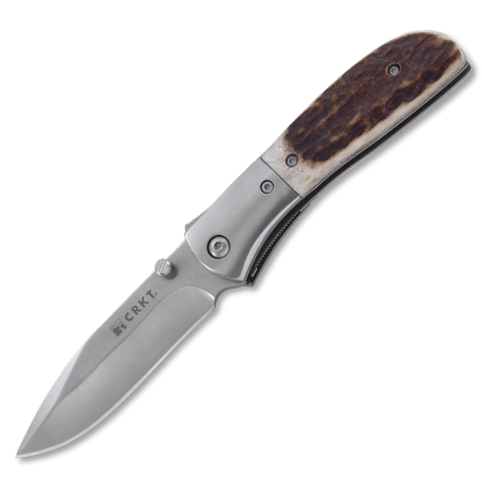 Полуавтоматический складной нож Carson M4 Stag, CRKT M4™-02S, сталь 8Cr13MoV Satin, рукоять олений рог
