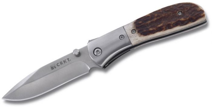 Полуавтоматический складной нож Carson M4 Stag, CRKT M4™-02S, сталь 8Cr13MoV Satin, рукоять олений рог